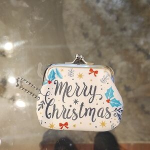 Merry Christmas Coin Purse Kisslock Bag Charm NEW IN Package